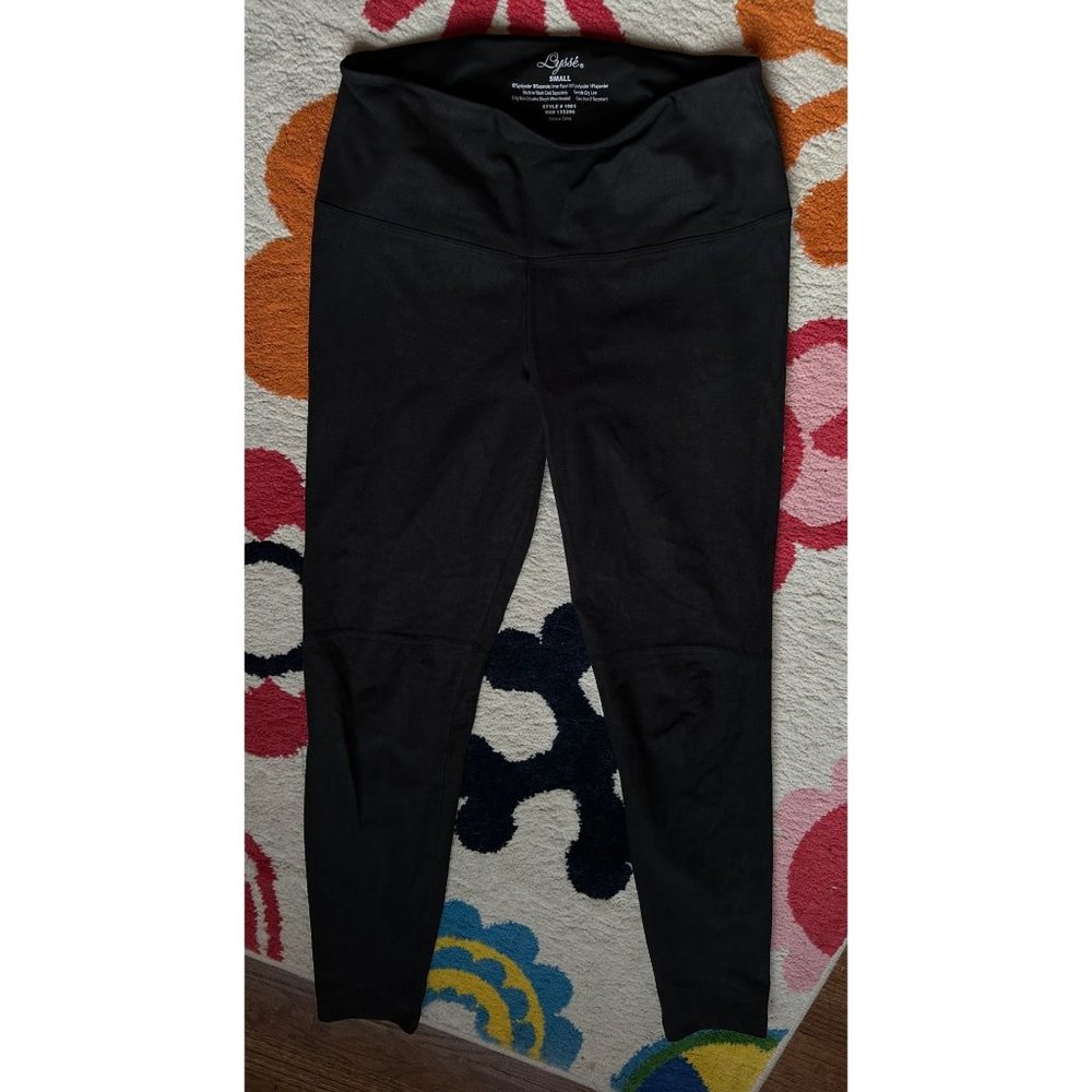 Lysse black leggings, feels like ultrasuede higher waistband SMALL Org. $88